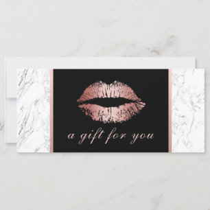 Gift Certificates Rose Gold Lips Modern Marble