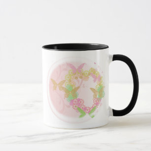 Gift Cup or Mug with Flowers & Butterflies
