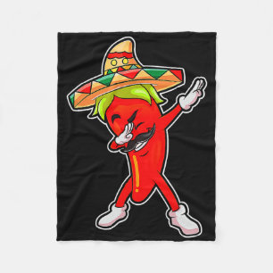 Gift Cute Chilli Dabbing Pepper Mexican Hot Jalape Fleece Blanket