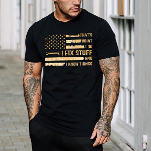 Gift Dad, Vintage Mechanic Shirt, I fix Stuff T-Shirt