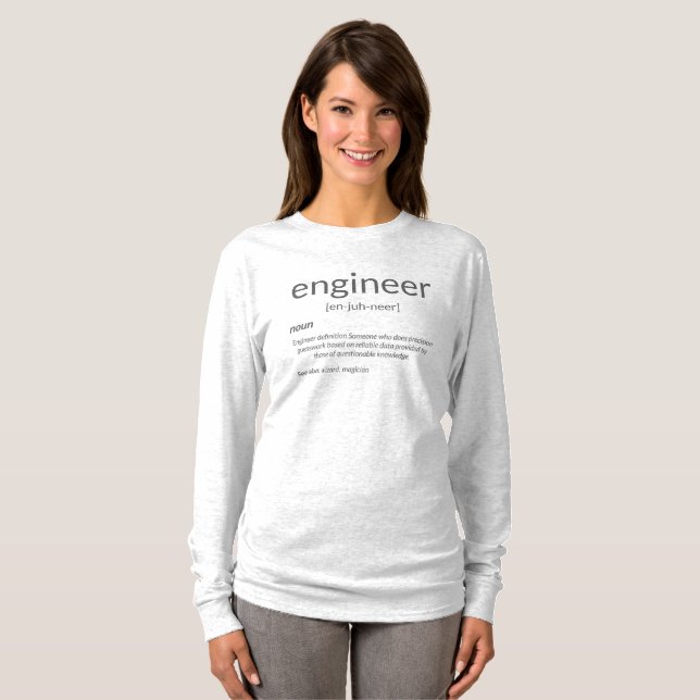 Gift Engineer College Major Engineer Definition T-Shirt (Front Full)