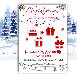 Gift Exchange Simple Gifts Christmas Invitation
