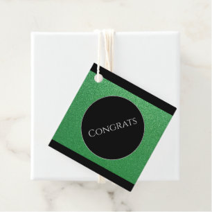 Gift-FavorTag -Faux Glitter Congrats Favour Tags