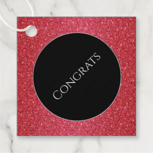 Gift-FavorTag -Faux Glitter Congrats Favour Tags