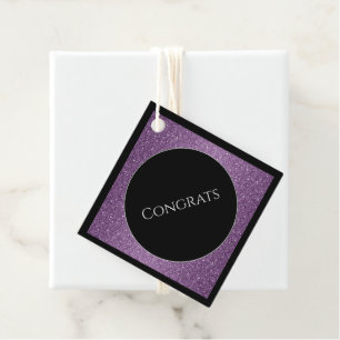 Gift-FavorTag -Faux Glitter Congrats Favour Tags