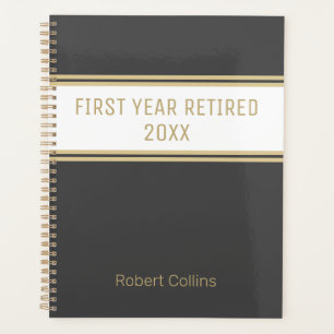 Gift!! First Year Retired custom daily Planner
