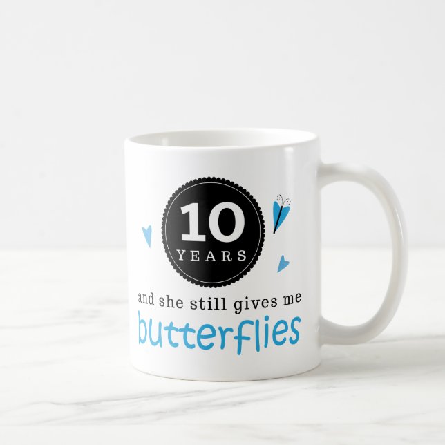 Gift For 10th Wedding Anniversary Butterfly Coffee Mug (Right)