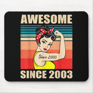 Gift for 18 Years Old Women Vintage 18th Birthday Mouse Pad