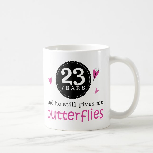 Gift For 23rd Wedding Anniversary Butterfly Coffee Mug (Right)