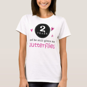 Gift For 2nd Wedding Anniversary Butterfly T-Shirt