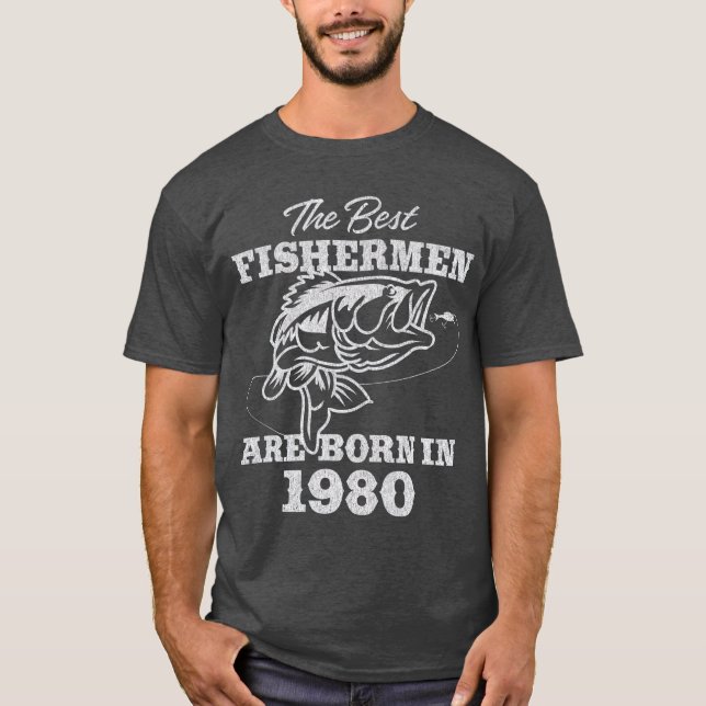 Gift for 41 Year Old Fishing Fisherman 1980 41st T-Shirt (Front)