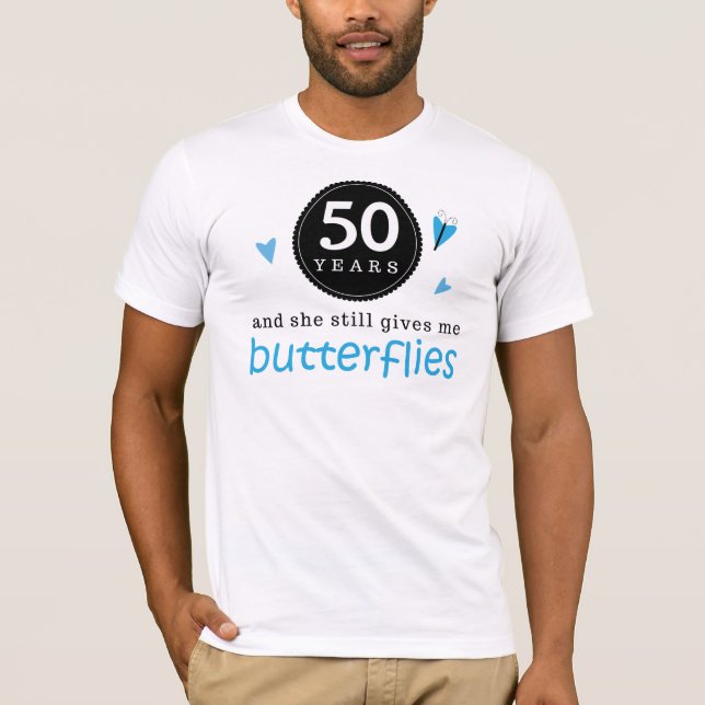 Gift For 50th Wedding Anniversary Butterfly T-Shirt (Front)