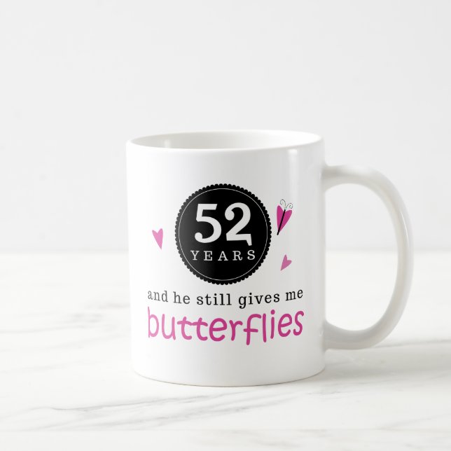 Gift For 52nd Wedding Anniversary Butterfly Coffee Mug (Right)
