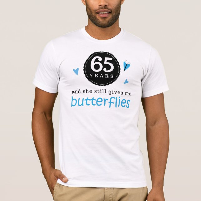 Gift For 65th Wedding Anniversary Butterfly T-Shirt (Front)