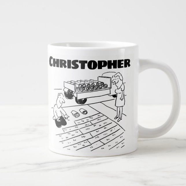 Gift for a Lawn Turf Layer with Name Large Coffee Mug (Right)