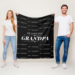 Gift for Anyone with Family Member Names Pattern Fleece Blanket