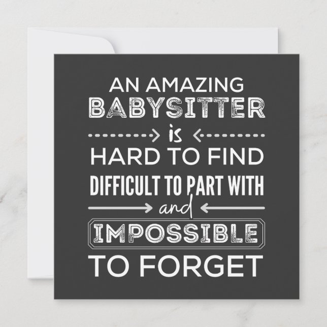 Gift For Babysitter, Babysitter Gift Invitation (Front)