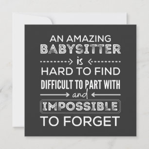Gift For Babysitter, Babysitter Gift Invitation