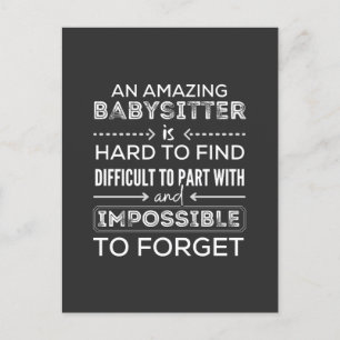 Gift For Babysitter, Babysitter Gift Postcard