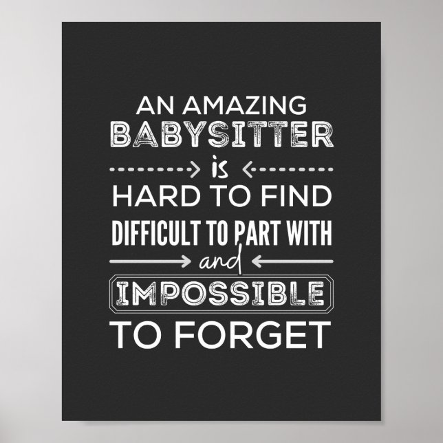 Gift For Babysitter, Babysitter Gift Poster (Front)