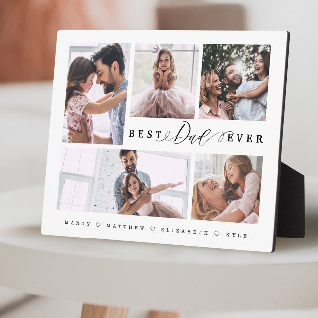 Gift For Best Dad Ever Modern Family Photo Collage Plaque (Creator Uploaded)