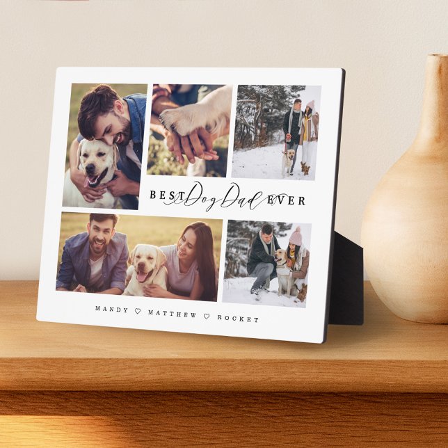 Gift For Best Dog Dad Ever Family Photo Collage Plaque (Creator Uploaded)