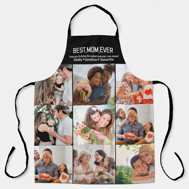 Gift For Best Mum Ever Family Photo Collage Apron (Front)