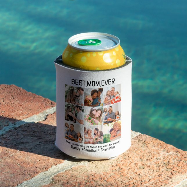 Gift For Best Mum Ever Family Photo Collage Can Cooler (In Situ Pool)