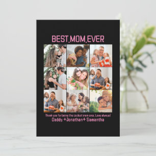 Gift For Best Mum Ever Family Photo Collage Holiday Card