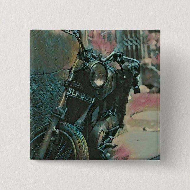 Gift for bikers 15 cm square badge (Front)