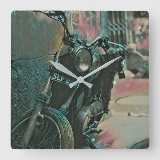 Gift for bikers square wall clock (Front)