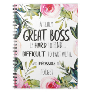 Gift for boss appreciation thank you quote script notebook