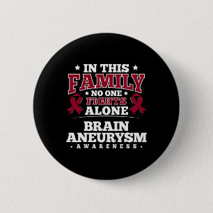 Gift for Brain Aneurysm Patients - Burgundy Ribbon 6 Cm Round Badge