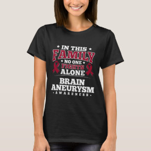 Gift for Brain Aneurysm Patients - Burgundy Ribbon T-Shirt