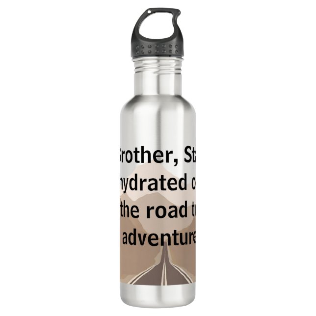 Gift for Brother Bro's Christmas Cycling Adventure 710 Ml Water Bottle (Front)