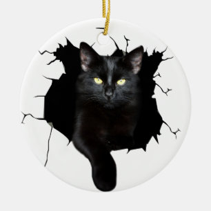 Gift For Cat Lover Black Cat Ornament