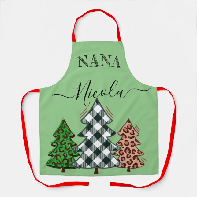 Gift For Christmas Tree Collection Chef Baker Nana Apron (Front)