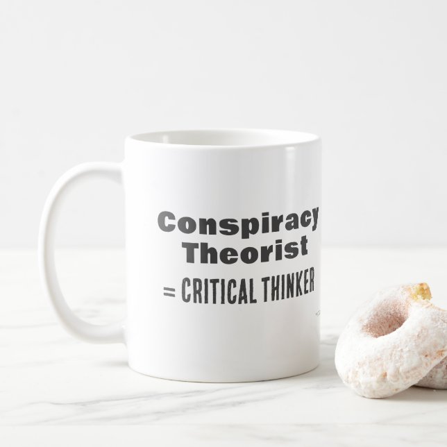 Gift for Conspiracy Theorist Funny Science Truth Coffee Mug (With Donut)