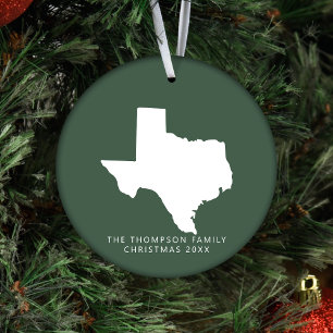 Gift For Couples Friends Clients Texas Christmas Ceramic Ornament
