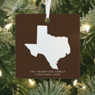 Gift For Couples Friends Clients Texas Christmas Metal Tree Decoration