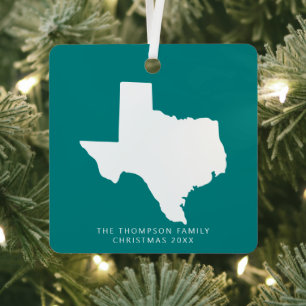 Gift For Couples Friends Clients Texas Christmas Metal Tree Decoration