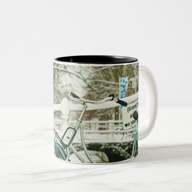 Gift for cycling lover Two-Tone coffee mug (Front Right)