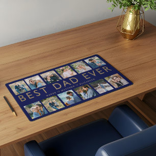 Gift for Dad   Best Dad Ever Family Photo Collage Desk Mat