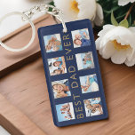 Gift for Dad | Best Dad Ever Photo Collage Key Ring<br><div class="desc">Give a beautiful personalised gift to your father that he'll cherish. Special personalised photo collage keychain to display your own special family photos and memories. Our design features a simple 8 photo collage grid design with "best dad ever" designed in modern faux gold font. Each photo is framed with a...</div>