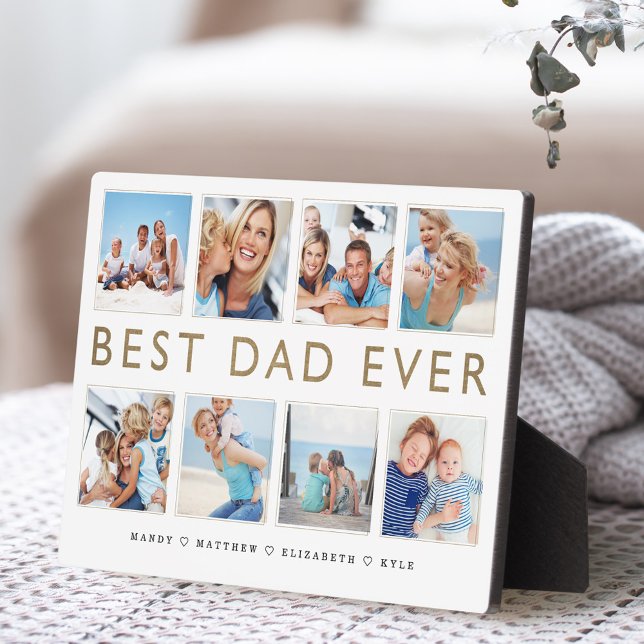 Gift for Dad | Best Dad Ever Photo Collage Plaque (Creator Uploaded)