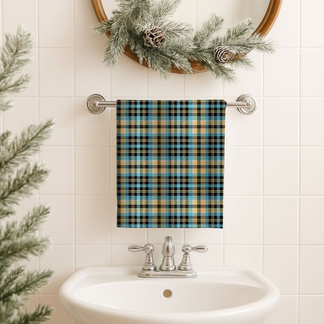 Gift for Dad – Blue Yellow Plaid Towel for Him (Gift for Dad – Blue Yellow Plaid Towel for Him)