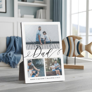 Gift for Dad   Family Memories 3 Photo Collage Plaque