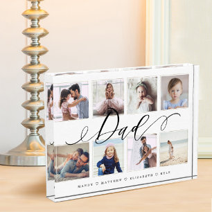 Gift for Dad   Family Photo Keepsake Collage Block