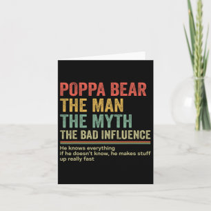 Gift For Dad Funny Fathers Day Gift Poppa Bear Nic Card