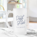 Gift For Dad | Stylish Dad Fuel Custom Gift Frosted Glass Beer Mug<br><div class="desc">A perfect custom mug for your dad's favorite beverage. The frosted glass beer mug features "Dad Fuel" in a stylish,  bold,  and rustic navy blue script typography. Personalize with your dad's name.</div>